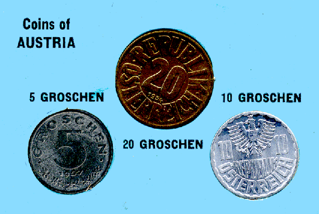 Austria 3 Coin 1950's Uncirculated Set