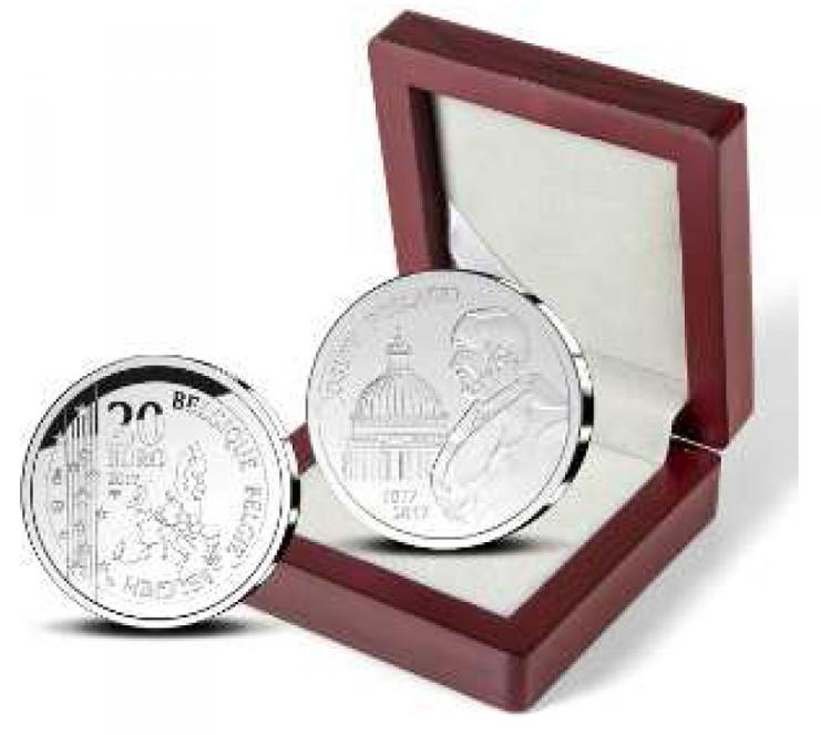 Belgium 20 2017. 200th anniversary of the birth of Joseph Poelaert. Silver Proof