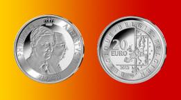 Belgium, €20 2013. Abdication of King Albert II. Silver BU