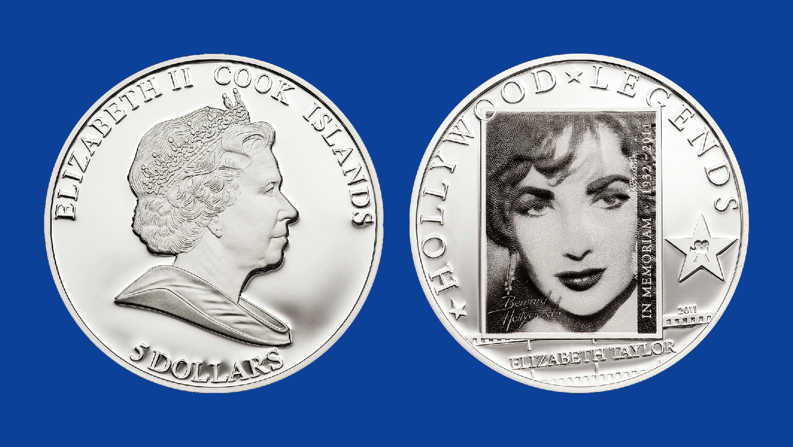 Elizabeth Taylor in Memoriam. $1 Silver plated