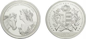 Switzerland 50 Francs 2024, Jura Shooting Festival. SilverProof