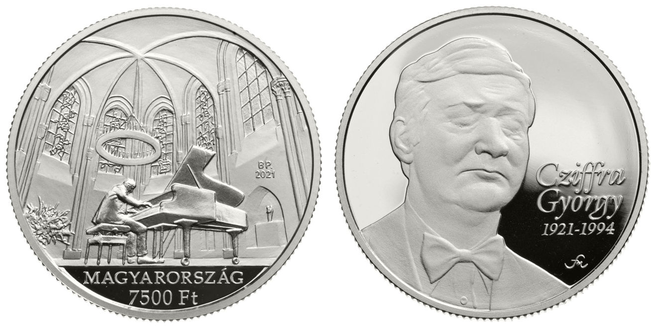 Hungary 7,500 Forint 2021. 100th Anniversary Birth of György Cziffra. Silver Proof