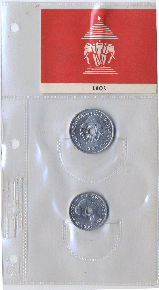 Laos 2 Coin Set 1952