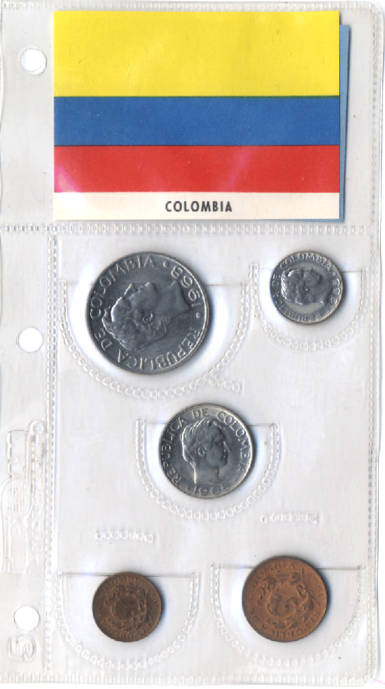 Colombia 5 Coin Set