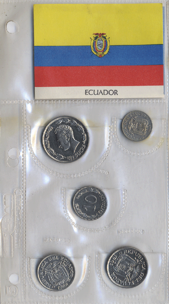 Ecuador 5 Coin Set