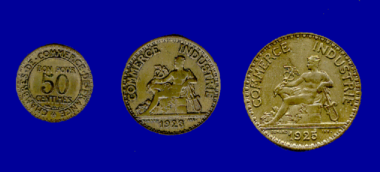 France 1920's 3 Coin Set