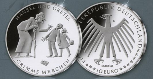 Germany 10 2014. Grimm's Fairy Tales: Hansel & Gretel. Copper-nickel. Uncirculated