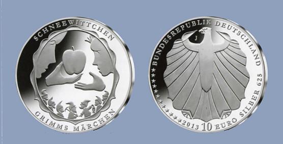 Germany. 10 2013. 200th Anniversary of Grimms Fairy Tales: Snow White. Silver Proof