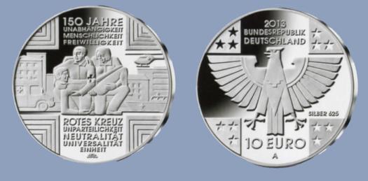 Germany. 10 2013. 150th Anniversary of the Red Cross. Silver Proof