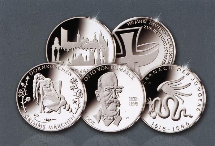 Germany. 10 2015. 5 coin silver commemorative proof set