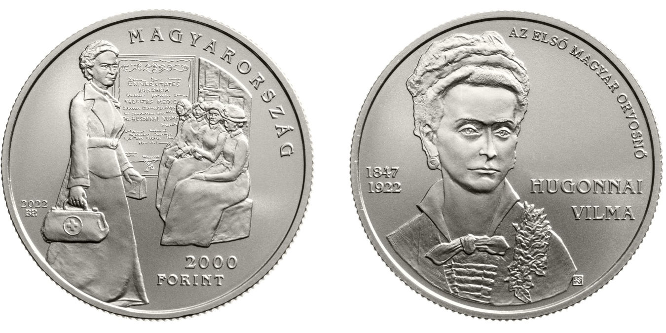 Hungary 2000 Forint 2022. Vilma Hugonnai. The First Female Hungarian Doctor. CuNi BU