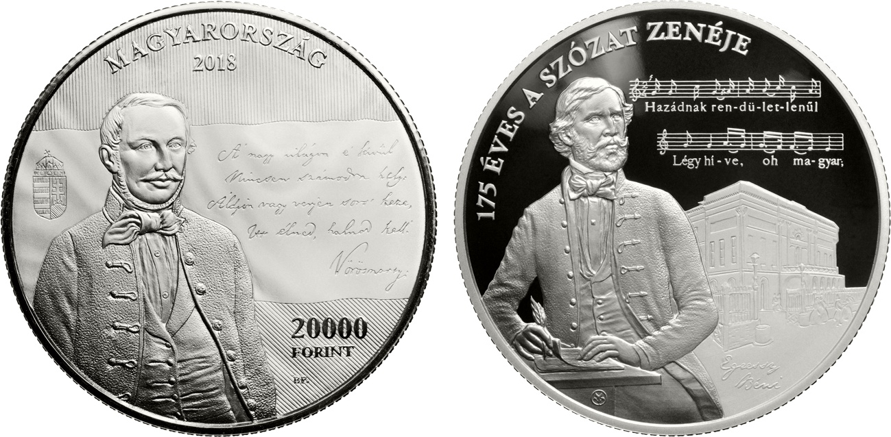 Hungary 20 000 Forint 2018 Sz zat National Anthem Silver Proof