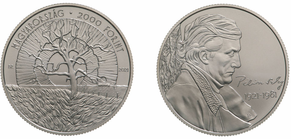 Hungary 2,000 Forint 2021. 100th Birthday of Poet János Pilinszky. Copper-nickel BU