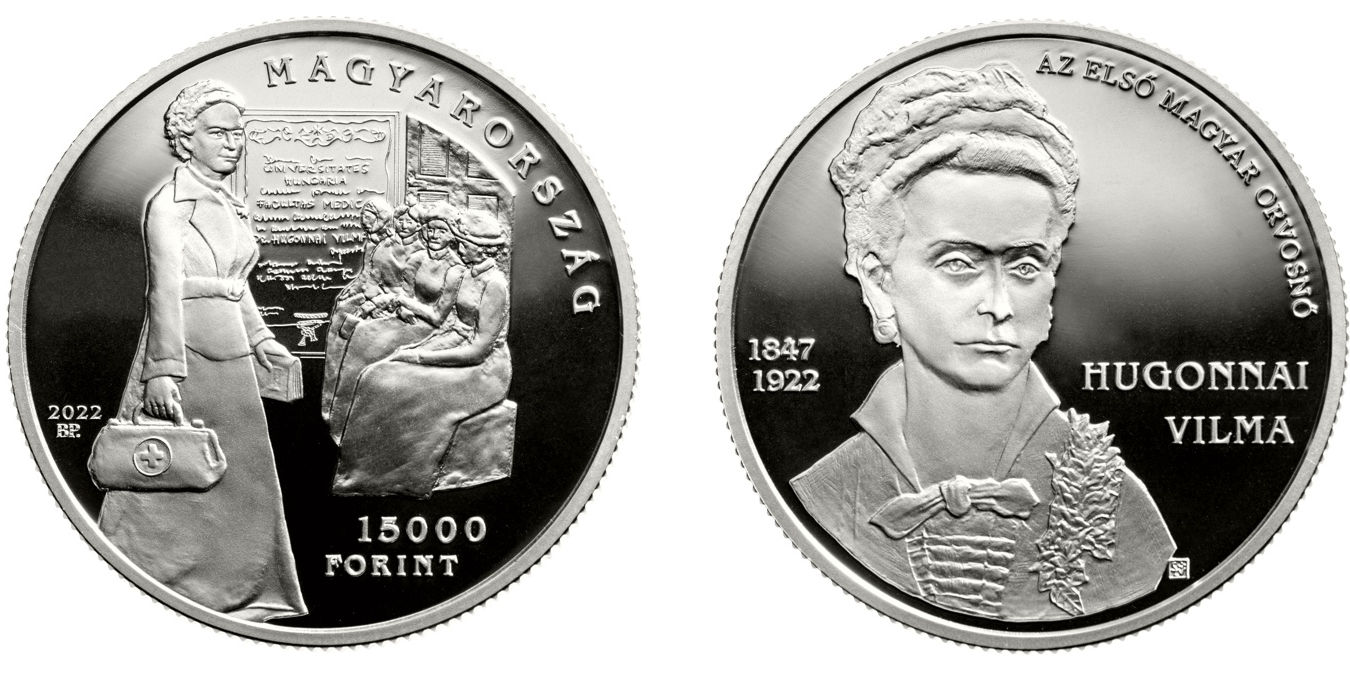 Hungary 15000 Forint 2022. Vilma Hugonnai. The First Female Hungarian Doctor. Silver Proof