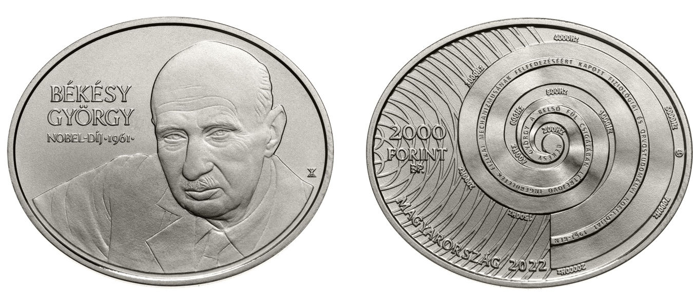 Hungary 2.000 Forint 2022. Hungarian Nobel Prize Winners: György Békésyi. Cu-Ni BU