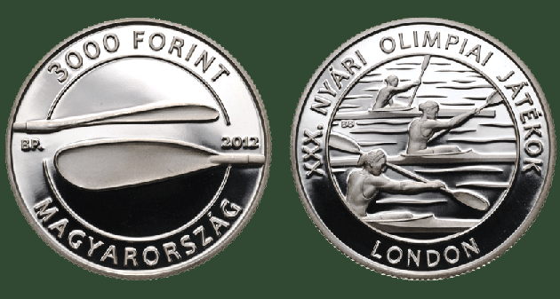 Hungary. 3,000 Forint 2012. London Kayaking. Silver Proof
