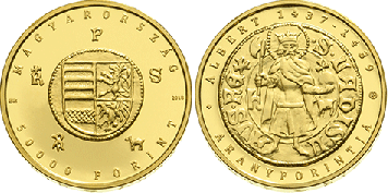Hungary 50,000 Forint 2018. The Gold Florin of King Albert. Gold Uncirculated