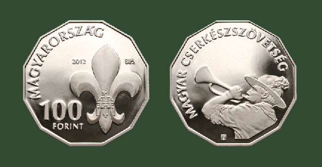 Hungary 100 Forint 2012. Centennial Hungarian Scout Association. Proof
