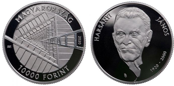 Hungary 10,000 Forint 2020. Centennial Birth of Hungarian-American Nobel Prize Winner Jnos Harsanyi. Silver proof