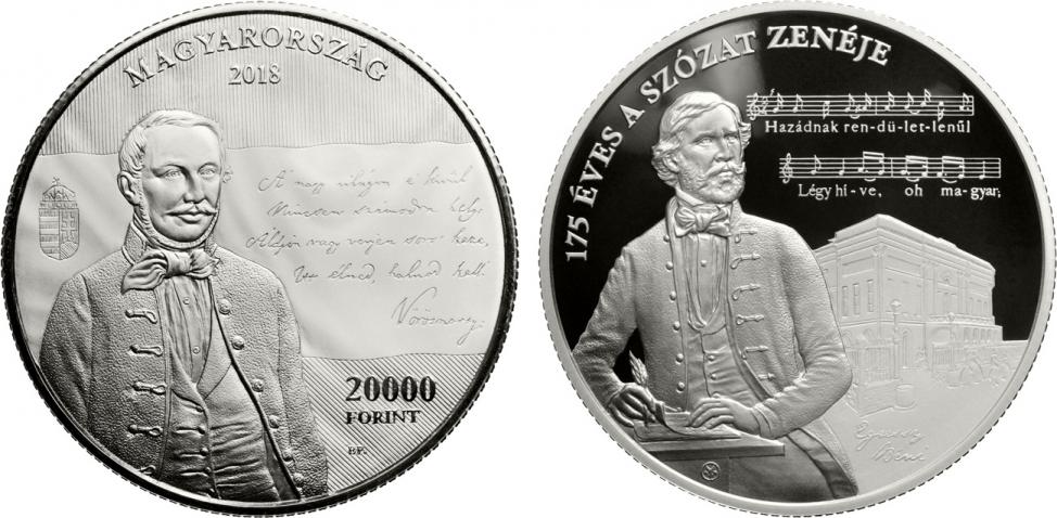 Hungary 20,000 Forint 2018. Szzat National Anthem. Silver Proof