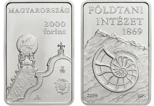 Hungary 2,000 Forint 2019. The Geological Institute of Hungary. Copper-nickel B.U.
