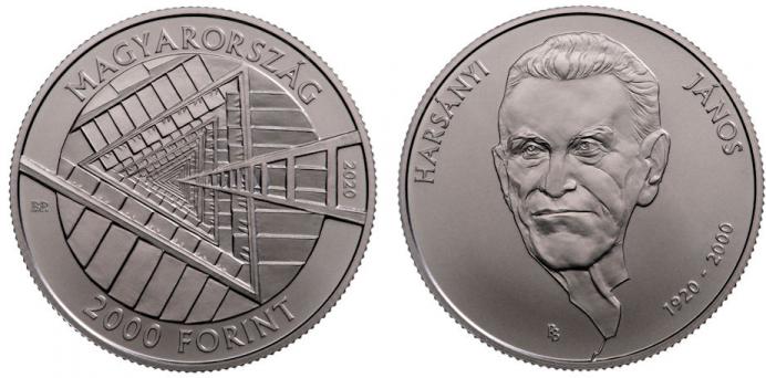Hungary 2,000 Forint 2020. Centennial Birth of Hungarian-American Nobel Prize Winner Jnos Harsanyi. Copper-nickel BU
