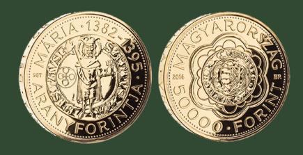 Hungary. 50,000 Forint Piéfort  2014.  Gold Florin of Queen Mary. Brilliant Uncirculated