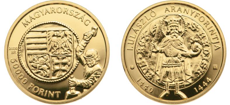 Hungary 50,000 Forint 2020. Gold Florin of Ulszl I. Gold Prooflike Uncirculated
