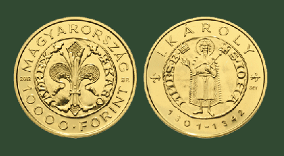Hungary. 10,000 Forint 2012. The First Gold Florin of King Charles Robert I . Gold Uncirculated