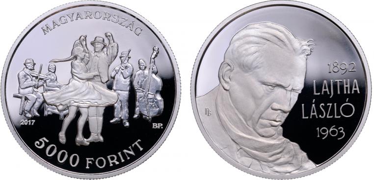 Hungary 5,000 Forint 2017. Lszl Lajtha. Silver Proof