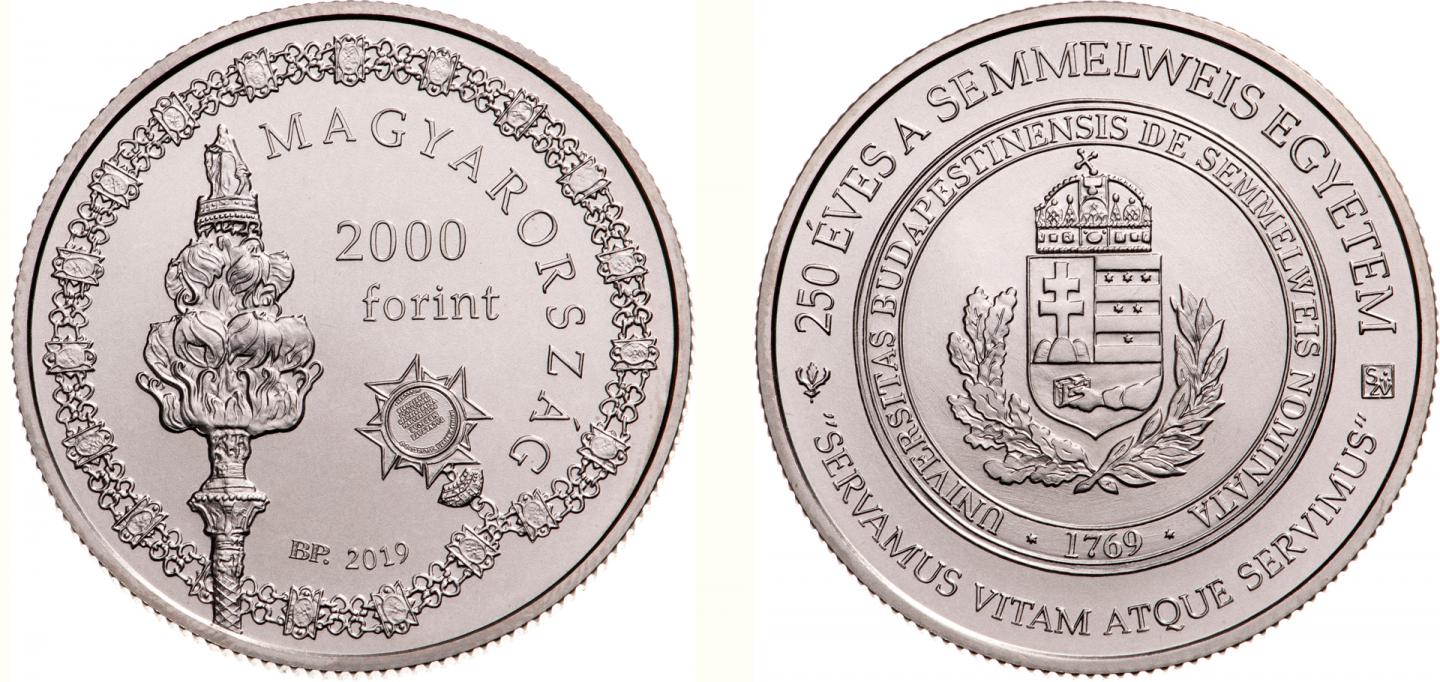 Hungary 2,000 Ft. 2019. 250th Anniversary of the Founding of Semmelweis University. Copper-nickel BU