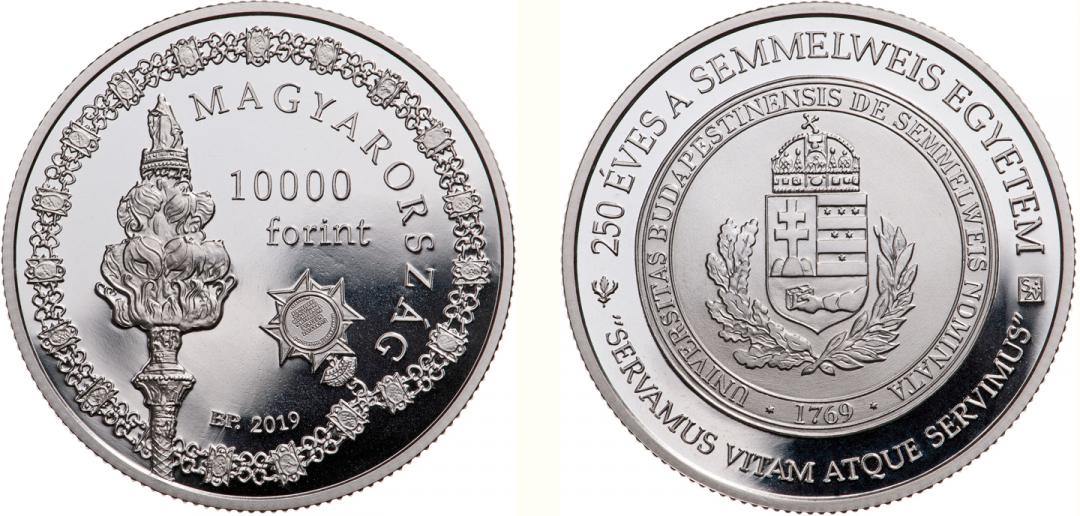 Hungary 10,000 Ft. 2019. 250th Anniversary of the Founding of Semmelweis University. Silver Proof