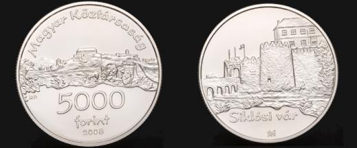 Hungary. 5,000 Forint 2008. Siklos Castle. Proof