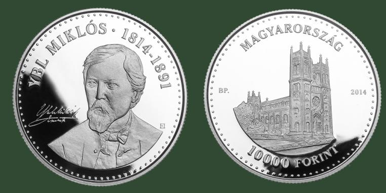 Hungary. 10,000 Forint 2014. 200th anniversary of the birth of Mikls Ybl. Silver Proof