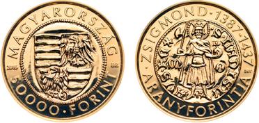 Hungary 50,000 Forint 2016. Florin of King Sigismund. Gold Piefort