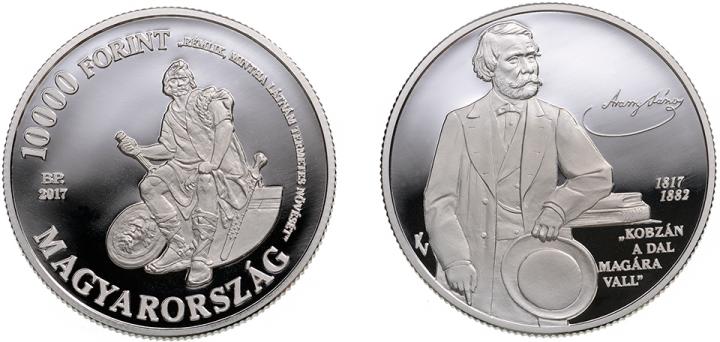 Hungary 10,000 Forint 2017. Jnos Arany. Silver Proof