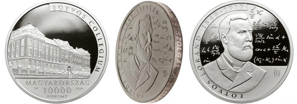 Hungary 10,000 Forint 2019. 100th anniversary of the death of  Lornd Etvs (1848-1919). Silver Proof