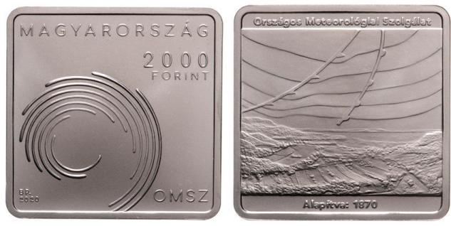 Hungary 2,000 Forint 2020. 150th Anniversary of the Hungarian Meteorological Service. CuNiZn BU