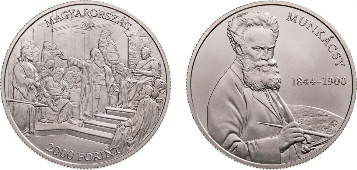 Hungary 2,000 Forint 2019. 175th Anniversary of the Birth of Mihly Munkcsy. Cu-ni BU