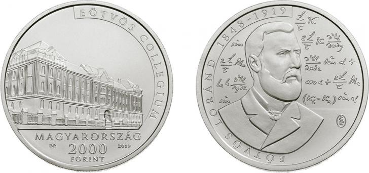 Hungary 2,000 Forint 2019. 100th anniversary of the death of  Lornd Etvs (1848-1919). Copper-nickel BU
