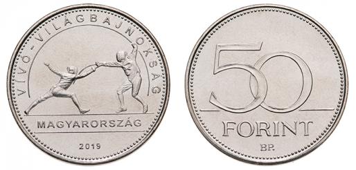 Hungary 50 Forint 2019. World Fencing Championships in Budapest. Uncirculated in Blister Pack