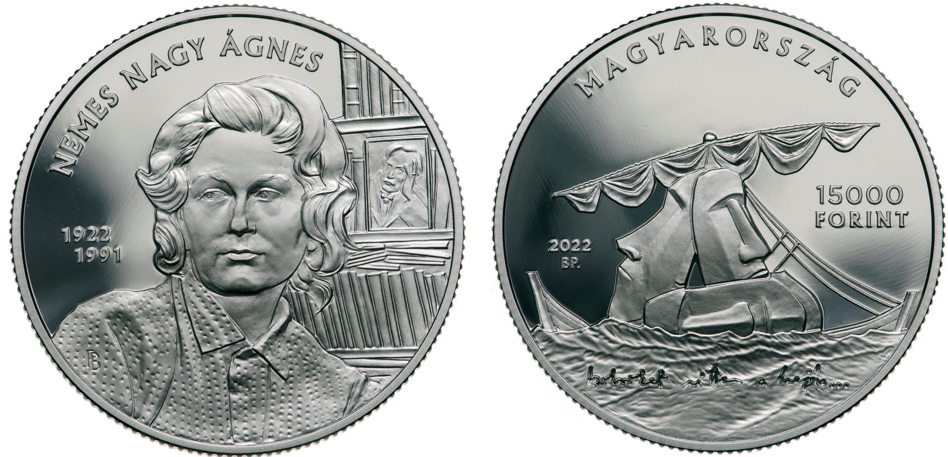 Hungary 15,000 Ft. 2022. Agnes Nemes Nagy. Silver Proof