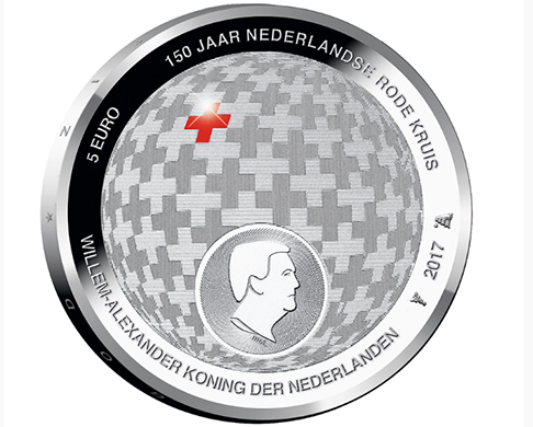 Netherlands €5 2017. 150th Anniversary of the Dutch Red Cross. Silver Proof