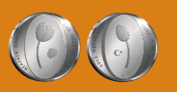 Netherlands 5 2012. Tulip. Silver plated UNC