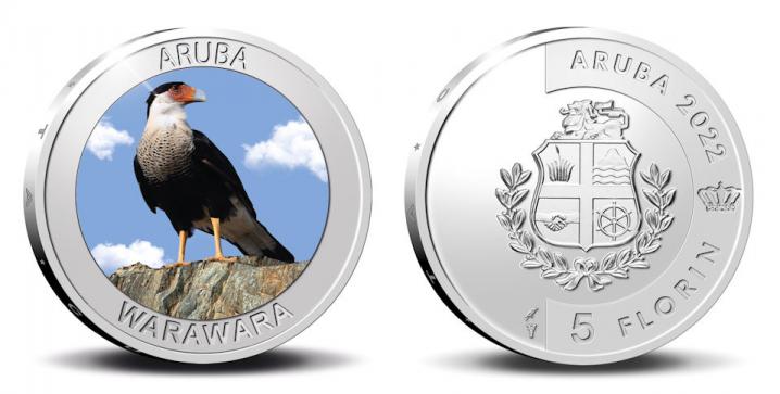 Aruba 5 Florins 2022. Warawara. Silver Prooflike