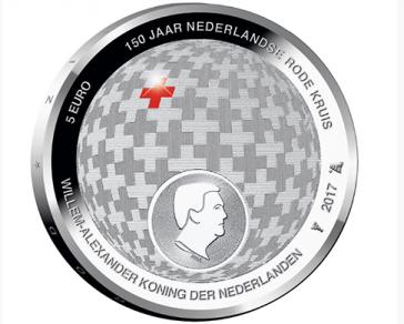 Netherlands 5 2017. 150th Anniversary of the Dutch Red Cross. Silver Proof