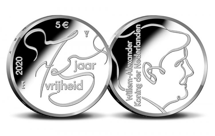 Netherlands 5 2020. 75 Years of Freedom. Silver Proof