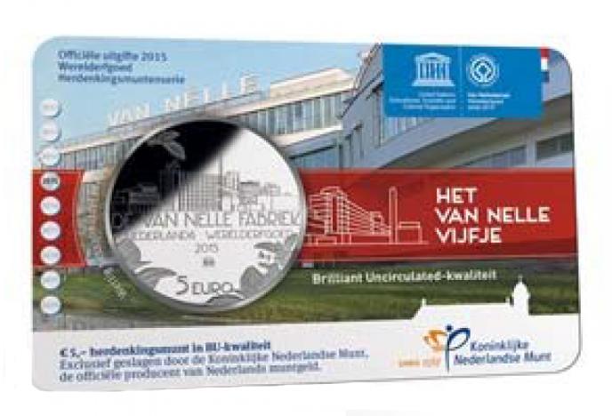 Netherlands 5 2015. Dutch World Heritage: The Van Nelle Factory. Silver plated BU