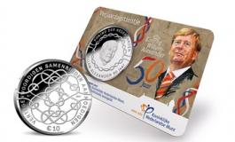 Netherlands 10 2017. 50th Birthday of King Willem Alexander. Silver plated Uncirculated