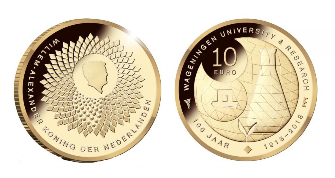 Netherlands 10 2018. Wagingen University 100th Anniversary. Gold Proof